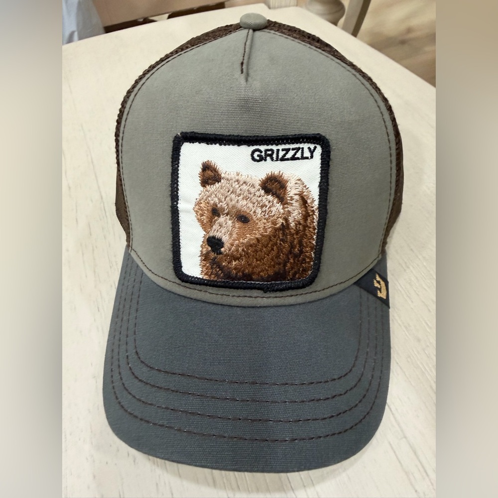 Grizzly Bear Patch Trucker Hat